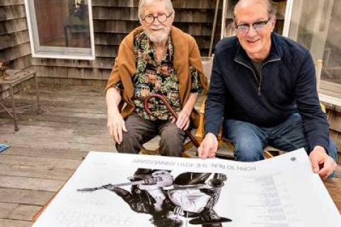 John Berg, left, designed Bruce Springsteen’s iconic “Born to Run” album cover in 1975 from a photo taken by Eric Meola, right.