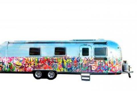 The Dream Machine, an Airstream trailer that brings with it a pop-up art exhibition, will park itself at the Parrish Art Museum over the weekend.