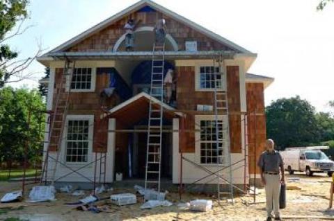 The Rev. Steven Howarth said that the reconstruction of Scoville Hall, the Amagansett Presbyterian Church’s parish hall, is on schedule for a December completion.