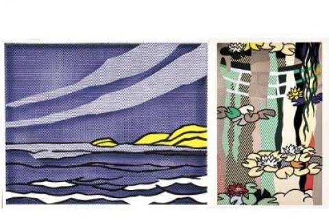 Roy Lichtenstein was inspired by Monet’s “Nympheas (Water Lilies)” in a series of paintings that included “Water Lilies With Japanese Bridge,” right, from 1992.