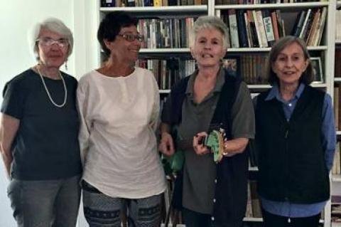 Lilia Melani, Judith Weis, Sandy Rapp, and Astrid Myers-Rosset of the East End Women’s Alliance sang a song about women’s rights that they know well from their years of activism.