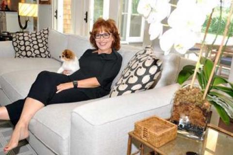 Joy Behar, at her house in East Hampton on Saturday, will perform her one-woman show “Me, My Mouth & I” at Guild Hall this weekend.