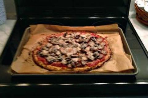 Making cauliflower “pizza crust” creates quite a mess.