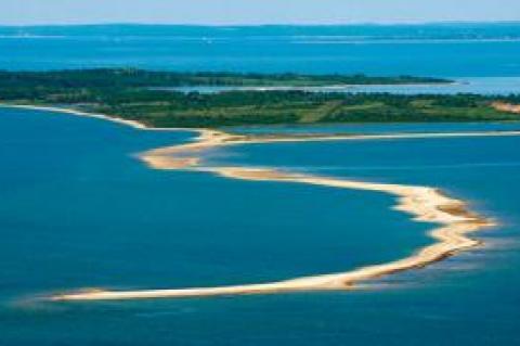 Sea level was so low 20,000 years ago that Gardiner’s Island, above, was connected by dry land to Plum, Shelter, Robins, and Big and Little Gull Islands, as well as Fishers Island, Nantucket, and North Haven.