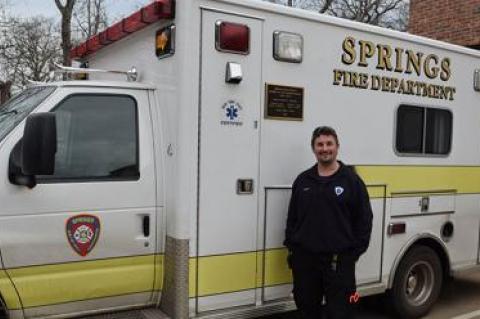 The Springs Fire District hired David Baumrind as its first paid emergency medical services provider. Mr. Baumrind will also supervise the program. He started work on Monday.