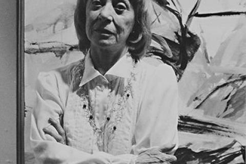 Elaine de Kooning at her 1984 Vered Gallery exhibition