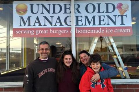 Dave and Maureen Rutkowski, with their children, Alexandra and John, former owners of John’s Drive-In in Montauk, are the owners once again.