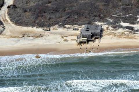 Two northeasters this winter have eroded the ocean dune at the Georgica Association in Wainscott.