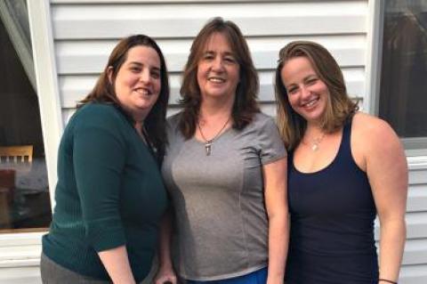 A fund-raising campaign has been set up for Fran Silipo, center, by some of her relatives, including two nieces, Amanda Follenius Dext, left, and Alyson Follenius, right, to help with medical expenses.