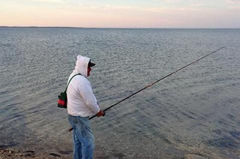 Charles Anderle fished at the end of Gerard Drive in Springs this week.