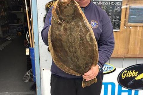 Bob Johnson of Sag Harbor caught a 12.8-pound fluke off Shelter Island last week.