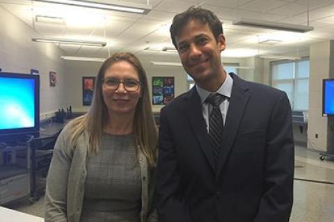 Beth Doyle, left, the principal at the John M. Marshall Elementary School in East Hampton, said she is looking forward to working with Russell Morgan, right, the newly appointed assistant principal.