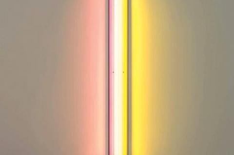 Works in the “Aspects of Minimalism” show at Guild Hall include Dan Flavin’s “Untitled (to M&M Thomas Inch).”