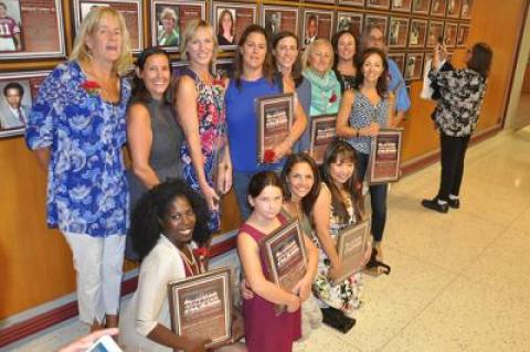 Kathy McGeehan’s 1989 conference-champion gymnastics team was inducted into East Hampton High’s Hall of Fame on Saturday.