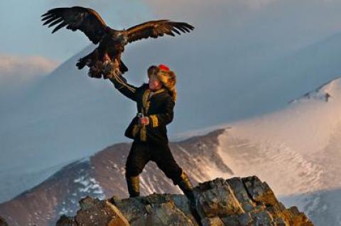 “The Eagle Huntress” is the story of Aisholpan, a 13-year-old who breaks gender barriers by becoming the first female eagle hunter in 12 generations of her Kazakh family.