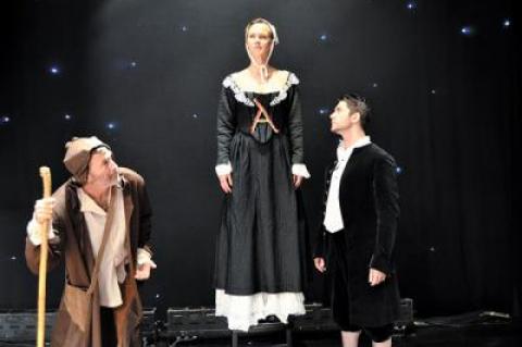 Nick Gregory, Chloe Dirksen, and Michael Raver in a scene from Bay Street Theater’s Literature Live! production of “The Scarlet Letter.”