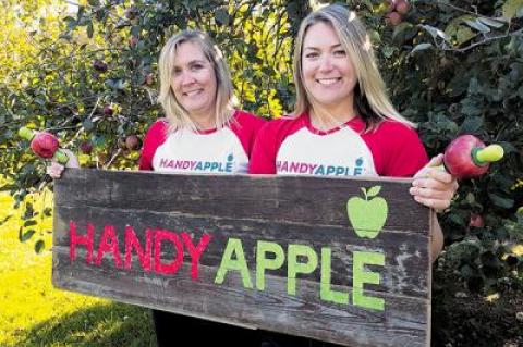 Debbie Blake-Frasca and her daughter, Megan Morici, invented the Handy Apple, an apple holder for children.