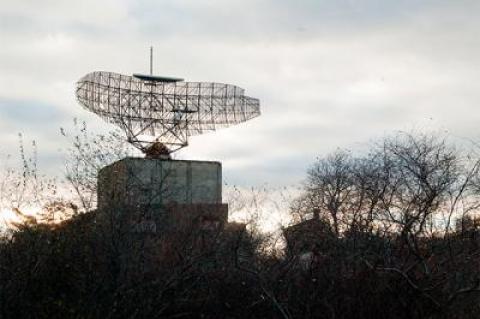 The old Camp Hero radar tower at Montauk Point.