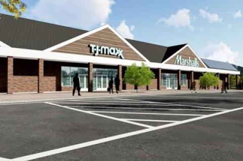 A proposed 17,000-square-foot addition to the back of the current T.J. Maxx building at Bridgehampton Commons will make room for a Marshalls.