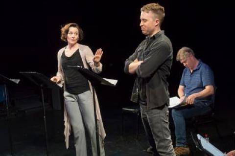 “The Impossibility of Now,” a play by Y York and read by Jenny Bacon, Daniel Abeles, and Karl Kenzler, was one of four presented as part of the Bay Street Theater’s New Works Festival last weekend.