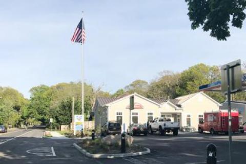 The Sag Harbor Village Zoning Board of Appeals denied a variance for a 60-foot flagpole, which was put up without permission at the gas station on Route 114.