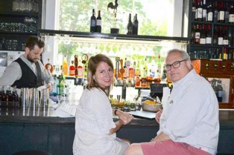 At Cove Hollow Tavern last week, Valerie and J.T. Atkins of East Hampton enjoyed the bar, with its simple yet sophisticated design.