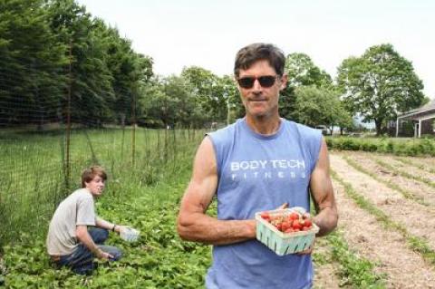 Erik Engstrom, left, works part time for Fireplace Farm helping Paul Hamilton.