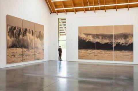 An installation view of “Wood Wave L” at the Parrish Art Museum in Water Mill