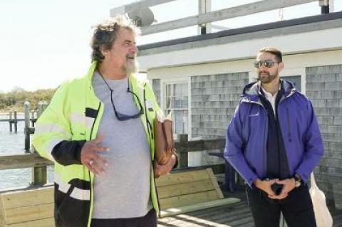 Bryan Wilson and Clint Plummer of Deepwater Wind detailed the Block Island Wind Farm to South Fork residents on Monday.