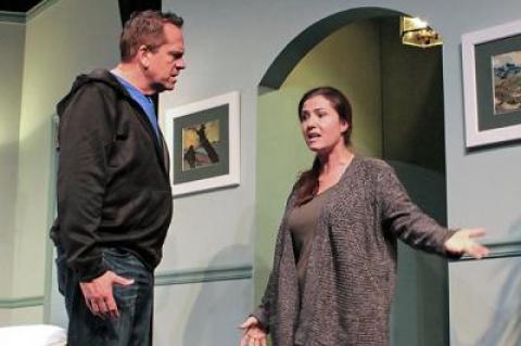 Edward A. Brennan and Carolann DiPirro star in “Clever Little Lies” at the Hampton Theatre Company in Quogue.