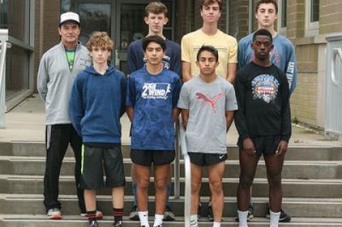 County champs: front row, from left, Nicolas Villante, Geo Espinoza, Omar Leon, and Robert Weiss; rear row, the coach, Kevin Barry, Frank Bellucci, Ryan Fowkes, and Ethan McCormac. County champs: front row, from left, Nicolas Villante, Geo Espinoza, Omar Leon, and Robert Weiss; rear row, the coach, Kevin Barry, Frank Bellucci, Ryan Fowkes, and Ethan McCormac.