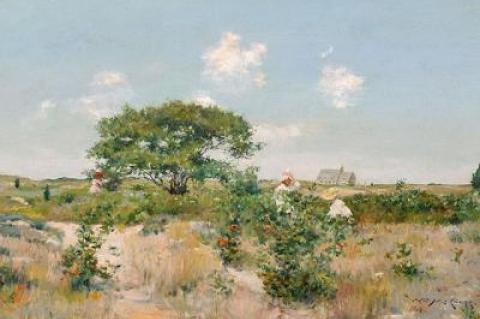 Ned Smyth noticed that William Merritt Chase’s Shinnecock landscapes such as this one, painted around 1894, often feature evidence of Long Island’s formation as a glacial moraine.