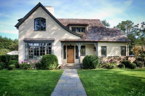 An East Hampton Village house on the tour combines French interior accents with an exterior reminiscent of an English cottage.