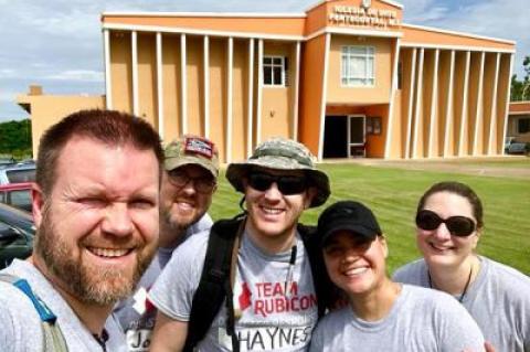 With Team Rubicon, a veterans’ group that deploys for rapid emergency response, Denise Schoen, at right, worked on a medical team in Puerto Rico.