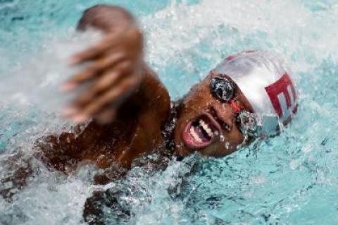 Kevin Weiss swam in the 200 and 400 freestyle relay events for East Hampton in Friday’s meet here with Smithtown.