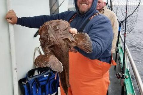 Sam Doughty of Amagansett caught this 12-pound monkfish on the Viking Star on Tuesday.