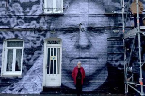 “Faces Places,” a documentary by Agnes Varda, above and in mural, was shown at Cannes and the New York Film Festival. It will be screened at Guild Hall on Saturday.