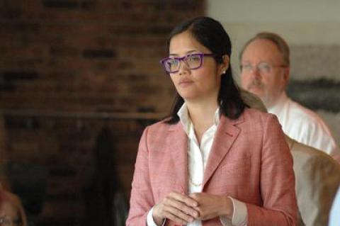 Nadine Trinh, an attorney with the firm Jackson Lewis, offered insights on current immigration regulations affecting employers during an East Hampton Business Alliance breakfast at Cittanuova last week.