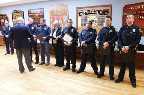 First responders who saved a man’s life received commendations from the village board.