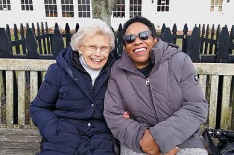 Enda Steck, left, and Audrey Gaines have served together on the East Hampton Town Anti-Bias Task Force since it was created in 1993 to address discrimination.