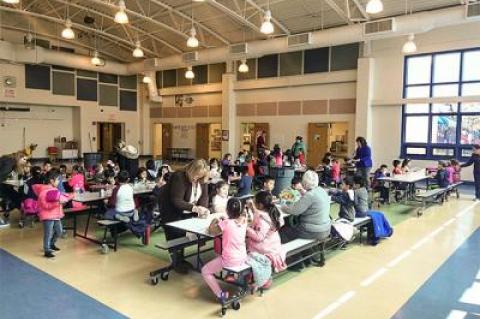 There is plenty of space for prekindergartners to share a lunch period with kindergartners when the younger students are brought into the John M. Marshall Elementary School building next year, the principal said.