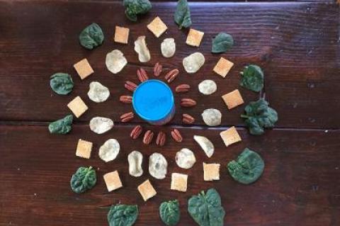 A mandala of foods celebrated this month, from the healthy (spinach) to the not so (potato chips).