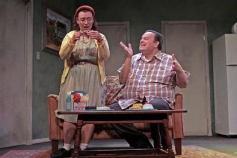 Jessica Howard and Scott Hofer in the Hampton Theatre Company’s production of “The Boys Next Door” in Quogue.