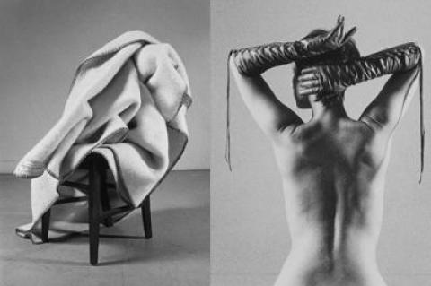 Dianne Benson’s collection of Peter Hujar’s photographs, primarily from promotional work the artist did for her Dianne B. stores in Manhattan, have been on view lately in a Hujar retrospective at the Morgan Library (“Blanket in the Famous Chair,” above left, and right, “You Wouldn't Dare,” Lori Goldstein.) and at Christie’s auction house, where a sizable number of images from her collection were for sale.