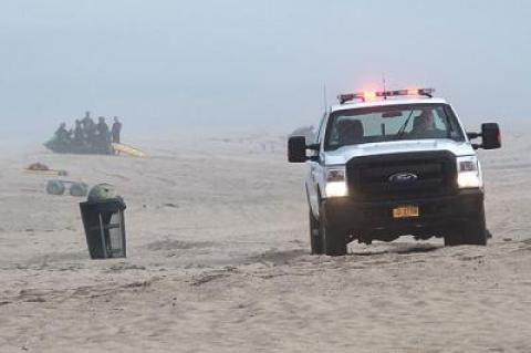 East Hampton Town lifeguards, who were in the midst of training Saturday afternoon, waited for word as to the location of a downed plane that left four people dead.