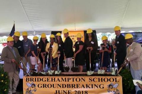 On Friday, state officials, members of the Bridgehampton School Board, administrators, and students celebrated the coming expansion of the school with a groundbreaking ceremony. Construction is to begin in about three weeks.