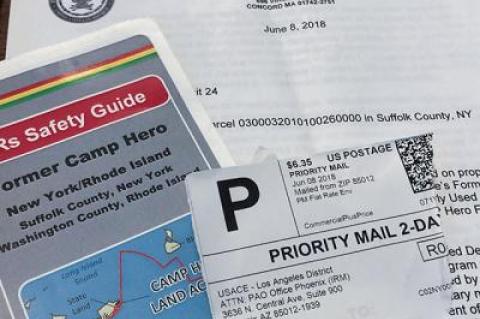 A letter sent to some Montauk residents by the Army Corps of Engineers cost $6.35 to send priority mail. It included a safety guide informing people what to do if they encounter old military munitions at Camp Hero or in the waters off the former military installation.