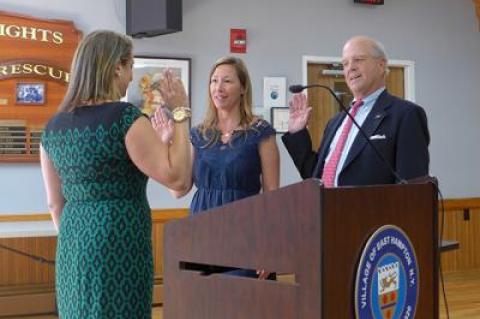 Rose Brown and Arthur Graham, who won seats on the East Hampton Village Board on June 19, were sworn in on Tuesday.