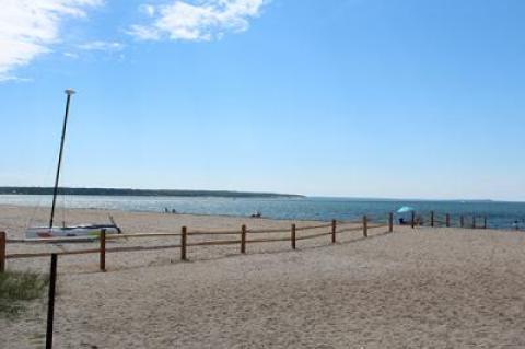 A fence erected on the beach at the end of Flaggy Hole Road in Springs was put in the wrong place and will soon be moved.