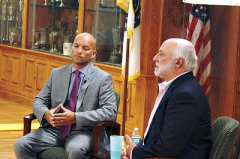 Councilman David Lys, who hopes to hold on to his seat and win the Democratic primary, and David Gruber, who is challenging him for the Democratic nomination, debated the issues in an event sponsored by the East Hampton Group for Good Government on Tuesday.